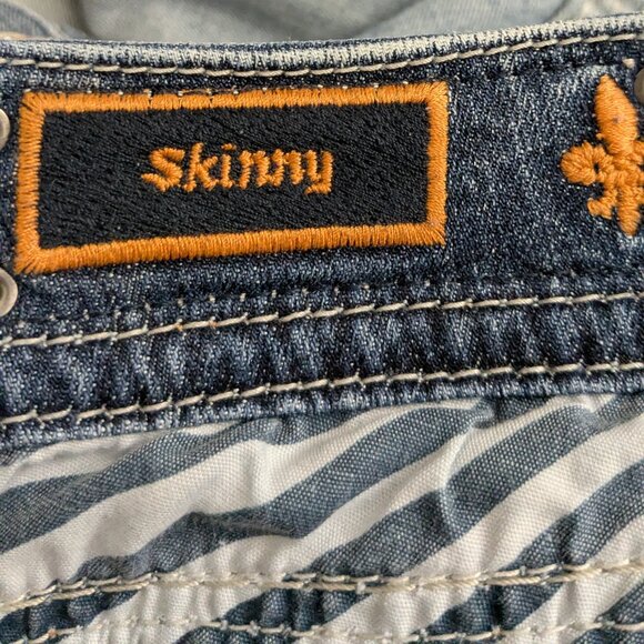 Rock Revival Women's Distressed Blue Skinny Jeans Size 30 - Picture 11 of 15